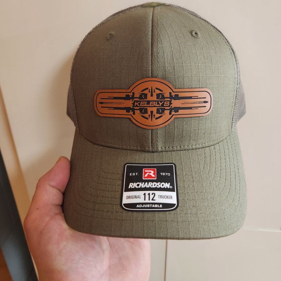 Olive Green w/Leather Patch Snapback Hat